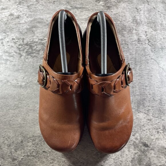 Ariat Womens Amy Braided Buckle cognac Brown Leather Clogs Mules 10012030 Sz 9.5 - Picture 7 of 10